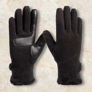 Isotoner Womans Stretch Overlap Fleece Gloves with smartDri